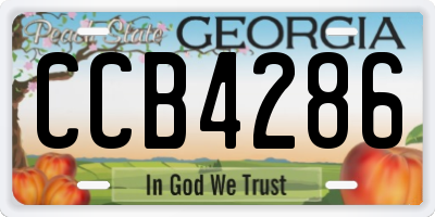 GA license plate CCB4286
