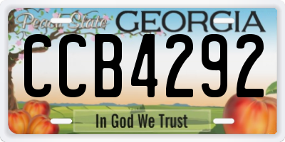 GA license plate CCB4292