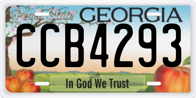 GA license plate CCB4293