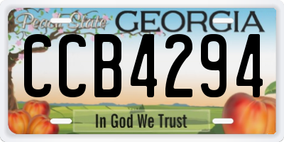 GA license plate CCB4294