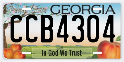 GA license plate CCB4304