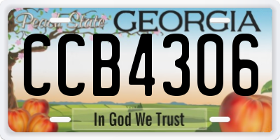 GA license plate CCB4306