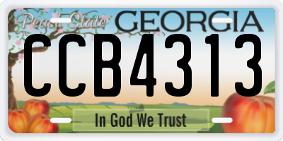 GA license plate CCB4313