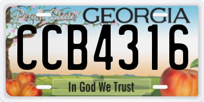 GA license plate CCB4316