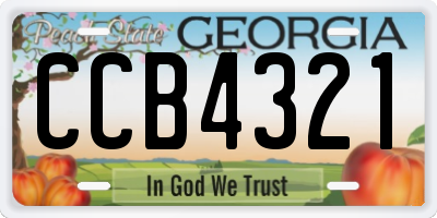 GA license plate CCB4321