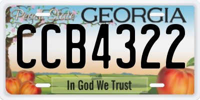 GA license plate CCB4322