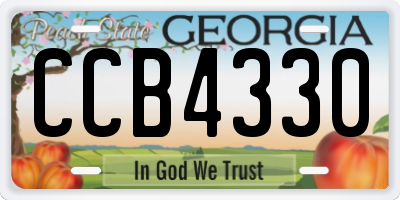 GA license plate CCB4330