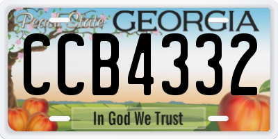 GA license plate CCB4332