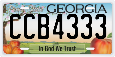 GA license plate CCB4333