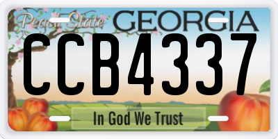 GA license plate CCB4337