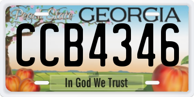GA license plate CCB4346