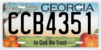 GA license plate CCB4351