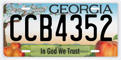 GA license plate CCB4352