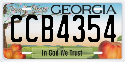 GA license plate CCB4354