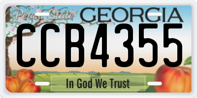 GA license plate CCB4355