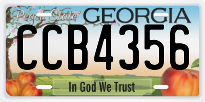 GA license plate CCB4356