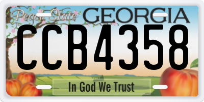 GA license plate CCB4358