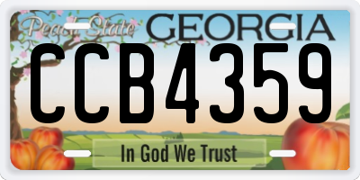 GA license plate CCB4359