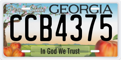 GA license plate CCB4375