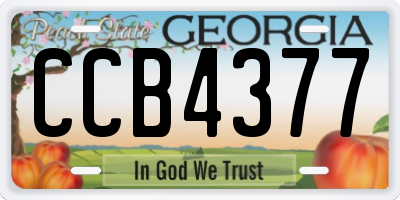 GA license plate CCB4377