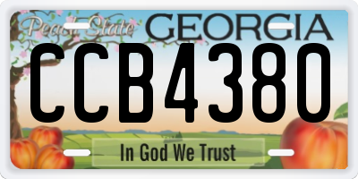 GA license plate CCB4380