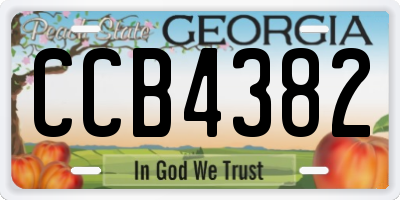 GA license plate CCB4382