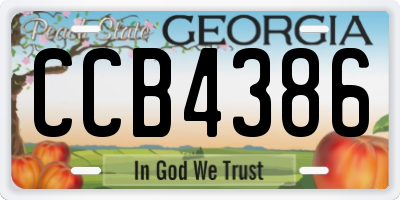 GA license plate CCB4386