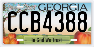 GA license plate CCB4388