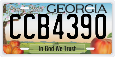 GA license plate CCB4390