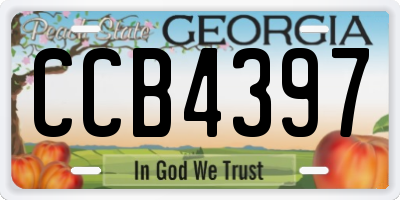 GA license plate CCB4397
