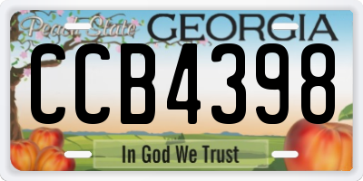 GA license plate CCB4398