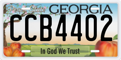GA license plate CCB4402