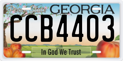 GA license plate CCB4403