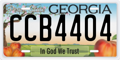 GA license plate CCB4404
