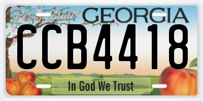GA license plate CCB4418