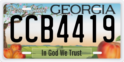 GA license plate CCB4419