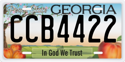 GA license plate CCB4422