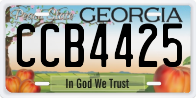 GA license plate CCB4425