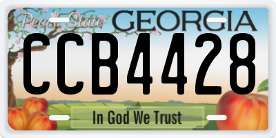 GA license plate CCB4428