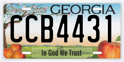 GA license plate CCB4431