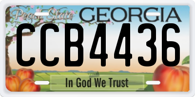 GA license plate CCB4436