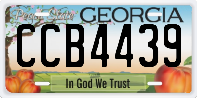 GA license plate CCB4439