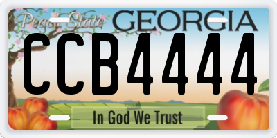 GA license plate CCB4444