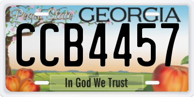 GA license plate CCB4457
