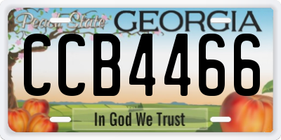 GA license plate CCB4466