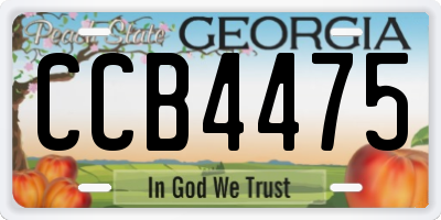GA license plate CCB4475