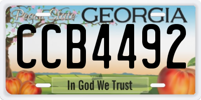 GA license plate CCB4492