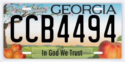 GA license plate CCB4494
