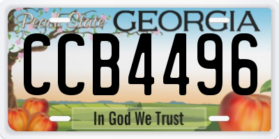 GA license plate CCB4496