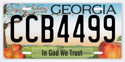 GA license plate CCB4499